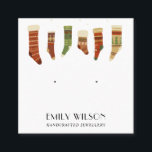 FESTIVE CHRISTMAS STOCKINGS STUD EARRING DISPLAY SQUARE BUSINESS CARD<br><div class="desc">If you need any further customisation please feel free to message me on yellowfebstudio@gmail.com.</div>