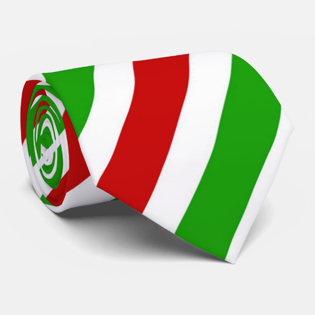 Festive Christmas stripe pattern Christmas Holiday Tie (Rolled)