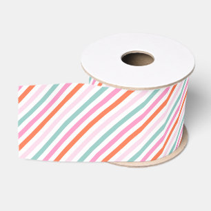 Festive Christmas Striped Ribbon Grosgrain Ribbon