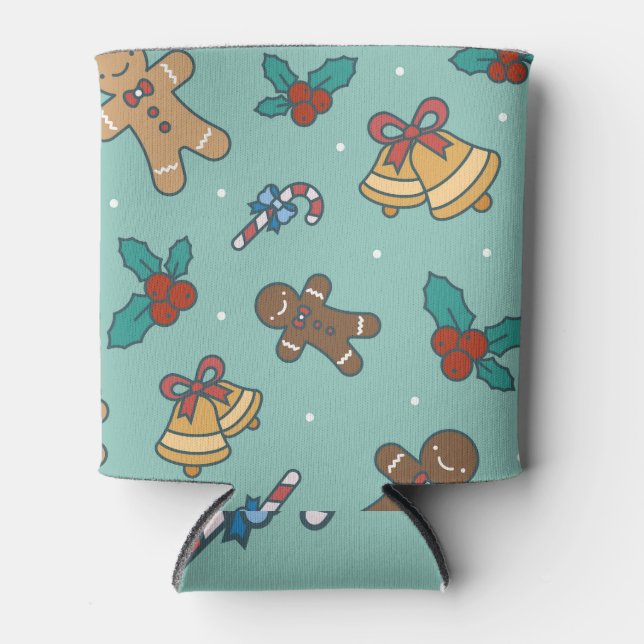 Festive Christmas Sweets Design Can Cooler (Front)