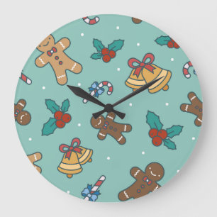 Festive Christmas Sweets Design Large Clock