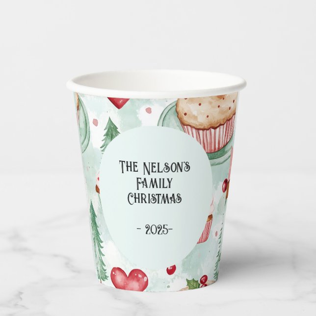 Festive Christmas Sweets Paper Cups (Front)