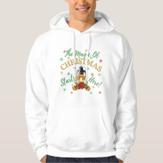 Festive Christmas T-Shirt Hoodie - Glowing Lantern