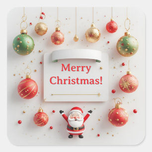 Festive Christmas-Themed Arrangement Square Sticker