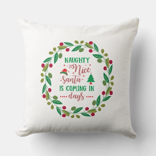 Festive Christmas throw pillow (Front)