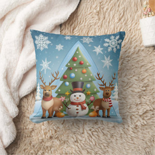 Festive Christmas Throw Pillow Cover - Snowflake, 