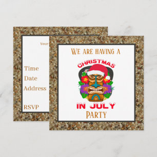 Festive Christmas tiki party beach July Napkin  Invitation