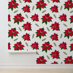 Festive Christmas tiled flowers  Wallpaper