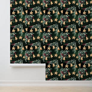 Festive Christmas tiled mixed pattern Wallpaper