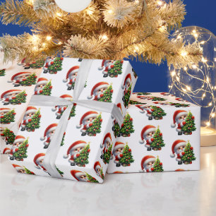 Festive Christmas tiled pattern Santa  Wrapping Paper