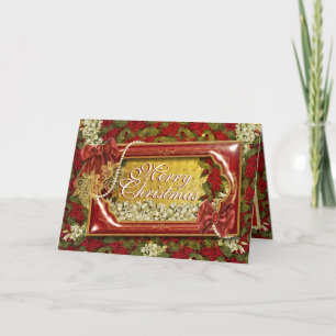 Festive Christmas traditional Holiday Card