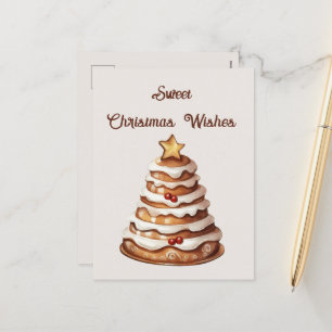 Festive Christmas tree cake add text Holiday