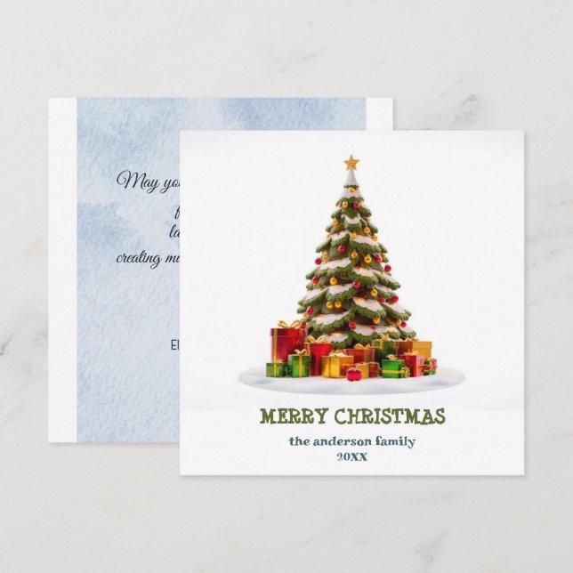 Festive Christmas Tree, Christmas Card (Front/Back)
