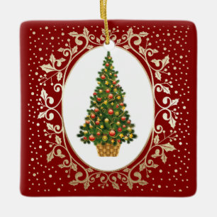Festive Christmas Tree Custom Holiday Ceramic Tree Decoration