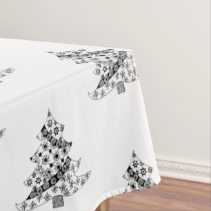 Festive Christmas tree Drawing Pattern Holiday Tablecloth