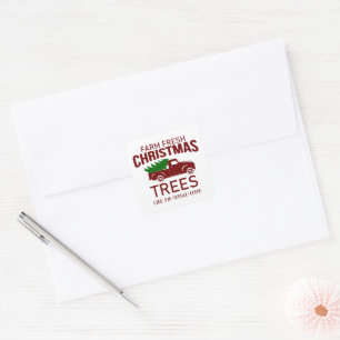 Festive Christmas tree farm business sticker