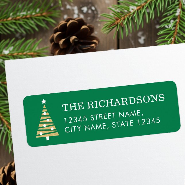 Festive Christmas Tree Green Return Address (Creator Uploaded)