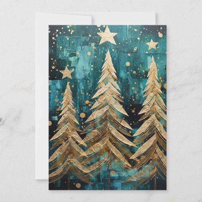 Festive Christmas Tree Greeting Card (Front)
