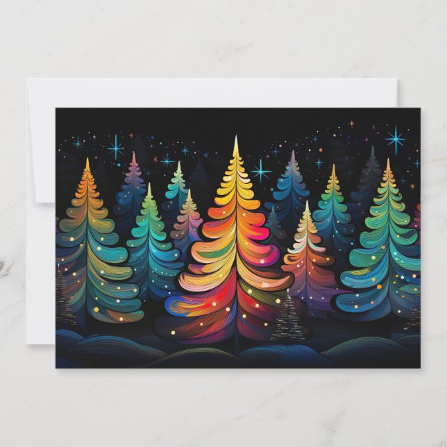 Festive Christmas Tree Greeting Card (Front)