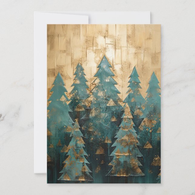 Festive Christmas Tree Greeting Card (Front)