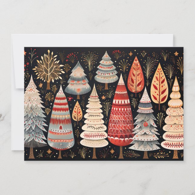 Festive Christmas Tree Greeting Card (Front)