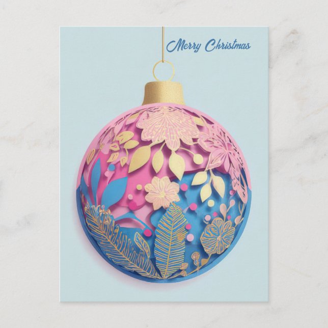 Festive Christmas Tree Greeting Postcard (Front)