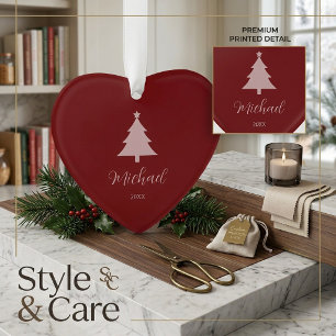 Festive Christmas Tree Heart-Shaped Mark Ornament