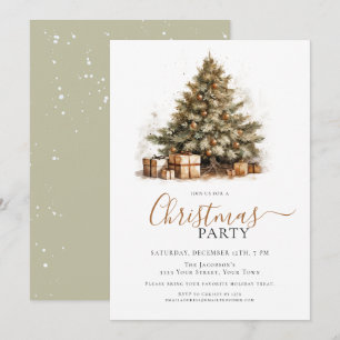 Festive Christmas Tree Holiday Christmas Party Invitation