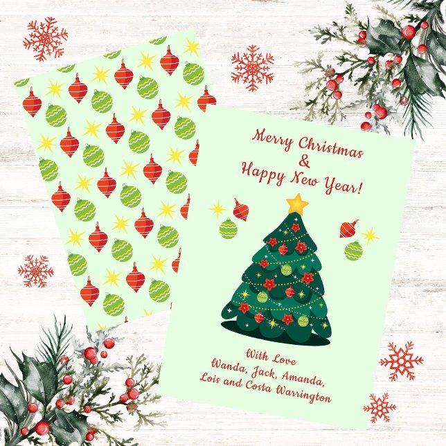Festive Christmas Tree Holiday Wishes Design (Merry Christmas Tree and Happy New Year Wishes)