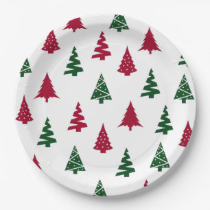 Festive Christmas Tree Paper Plates