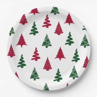 Festive Christmas Tree Paper Plates