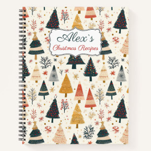 Festive Christmas Tree Pattern Recipe  Notebook