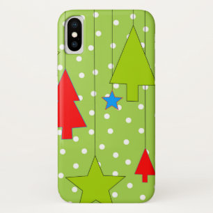 Festive Christmas Tree Print iPhone X Case