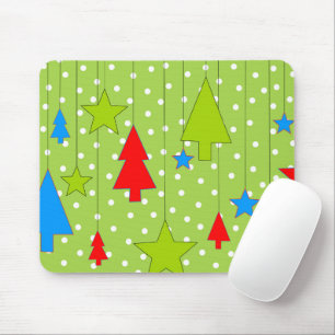 Festive Christmas Tree Print Mouse Mat
