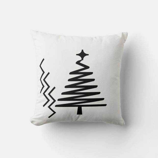 "Festive Christmas Tree Square Pillow" Cushion (Front)
