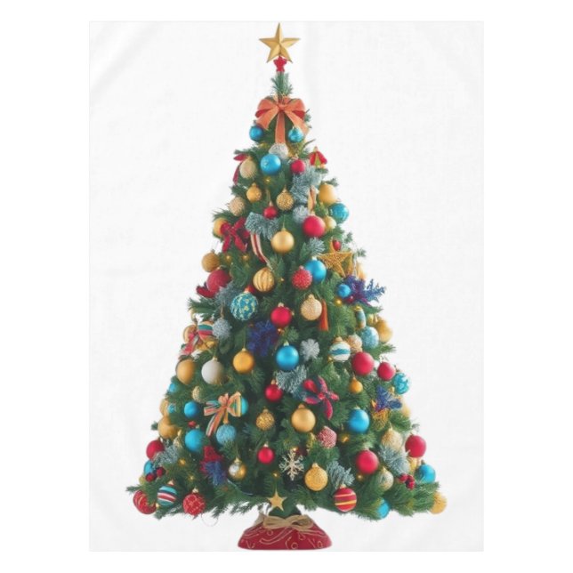 Festive Christmas Tree Tablecloth (Front)