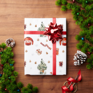 Festive Christmas Tree & Ugly Sweater Wrapping Paper
