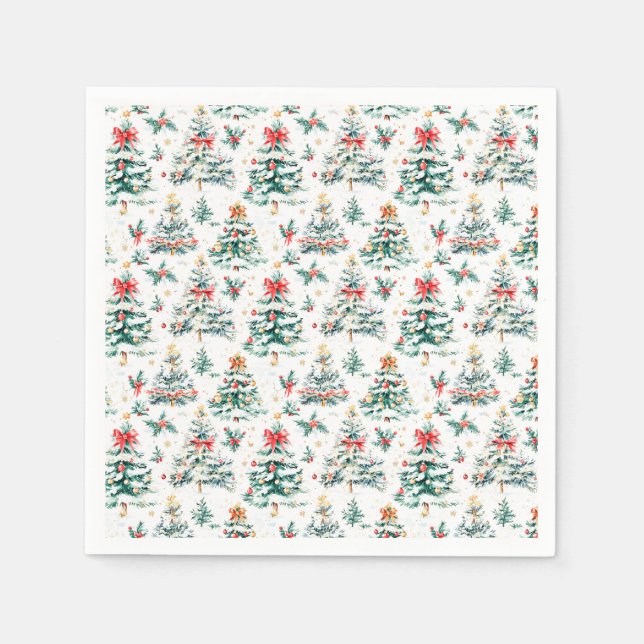 Festive Christmas Trees Napkin (Front)