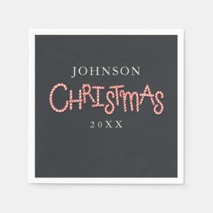 Festive Christmas Typography Party Napkins