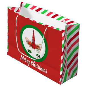 Festive Christmas unicorn add message bag