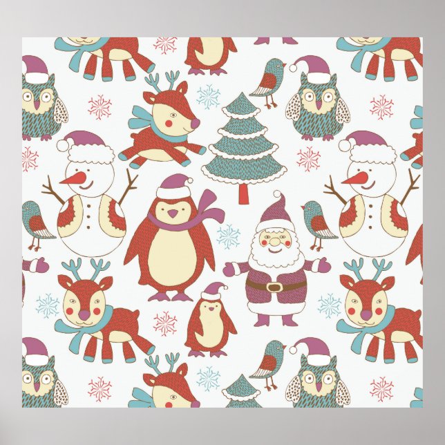 Festive Christmas: Vintage Background Poster (Front)