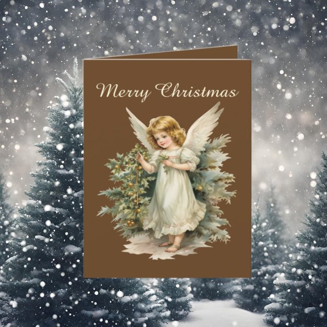 Festive Christmas watercolor Angel add text  Holiday Card (Creator Uploaded)