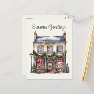 Festive Christmas watercolor business Holiday  Postcard