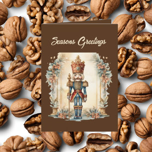 Festive Christmas watercolor nutcracker add text  Holiday Card