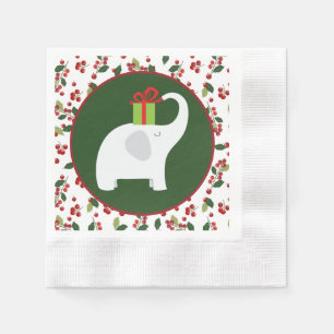 Festive Christmas white elephant party Napkin