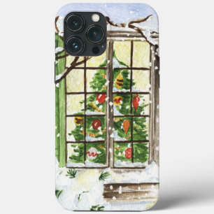 festive Christmas window tree iPhone 13 Pro Max Case