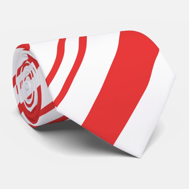 Festive Christmas Winter Holiday Candy Cane Stripe Tie (Rolled)