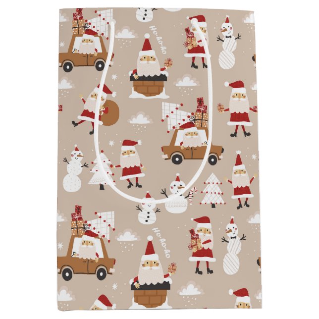 Festive Christmas Winter Medium Gift Bag (Front)