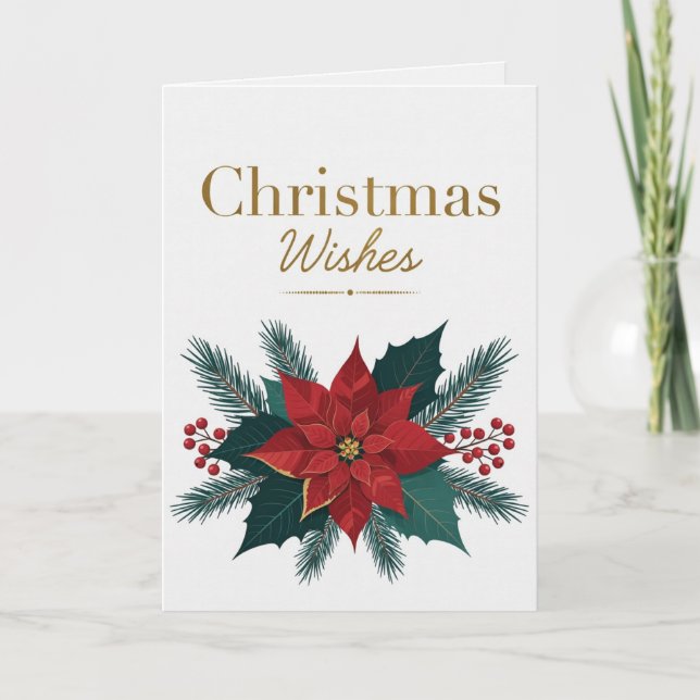 Festive Christmas Wishes Card for Holiday Season (Front)
