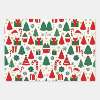 Festive Christmas Wrapping Paper Set of 3